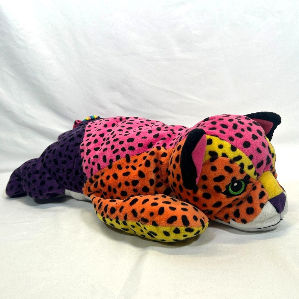 Lisa Frank Vintage 90's Hunter Rainbow Plush Leopard Cheetah 24" Cat Fantastic